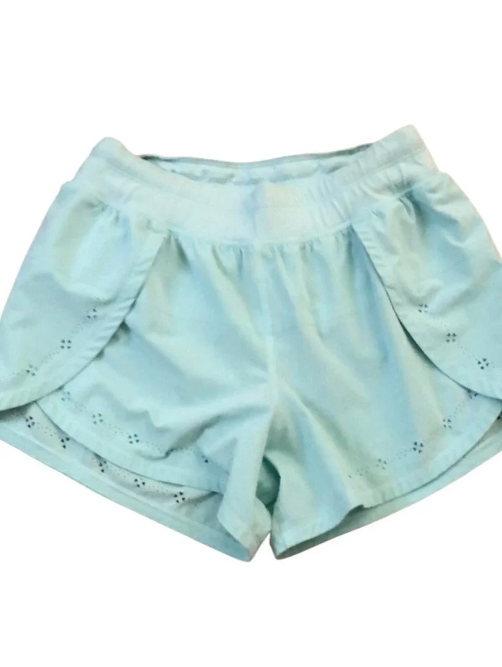 Rare Lululemon Run Breeze By Laser Cut Shorts In Aquamarine